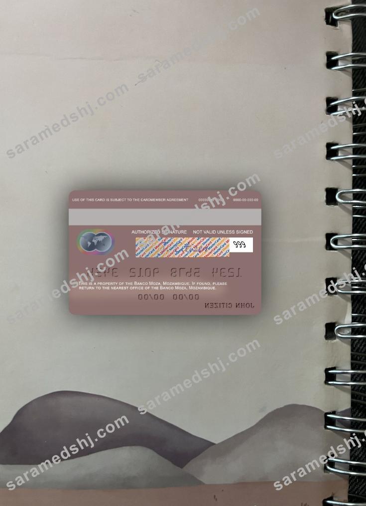 Mozambique Banco Moza mastercard photolook back